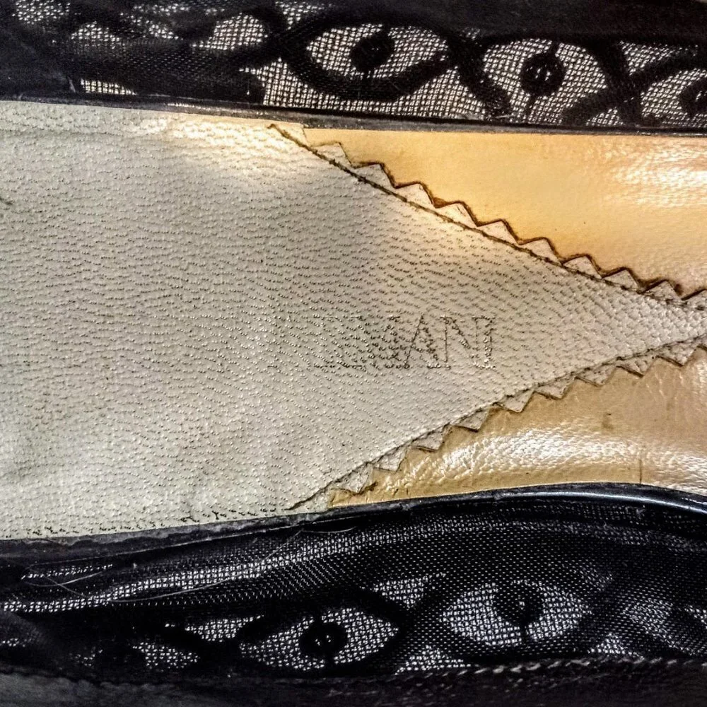 Giorgio Armani Black Mesh Sequin Italian Ballet Flats
